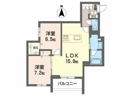 AVANCE東草深ウエスト(2LDK/2階)の間取り写真