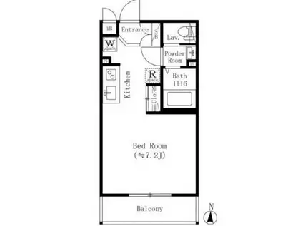 小竹レジデンス(ワンルーム/1階)の間取り写真