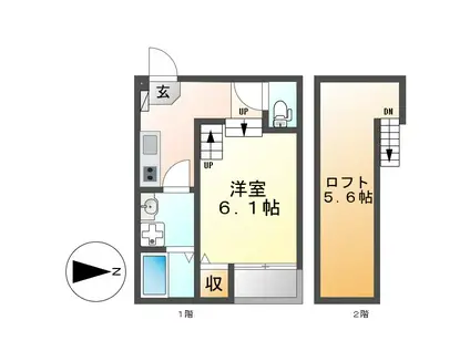 VILLETTA SASASHIMA (ワンルーム/2階)の間取り写真