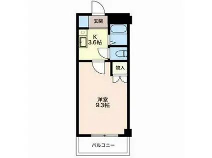 メゾン平成II(1K/3階)の間取り写真