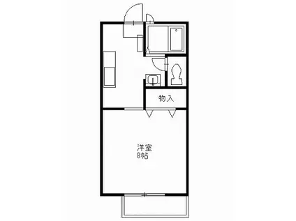 リバティヒルズ光陽台(1K/1階)の間取り写真