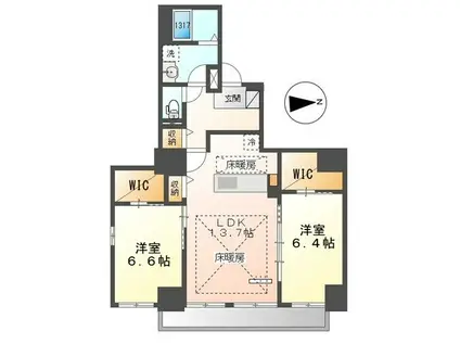 GRAND CHAINON金山(2LDK/5階)の間取り写真