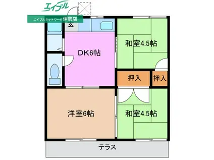 コーポ桝屋(3DK/1階)の間取り写真