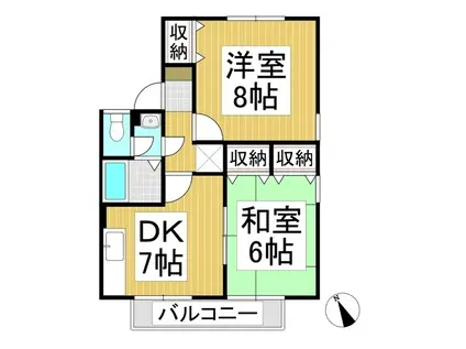 エスポアール小池A棟(2DK/1階)の間取り写真