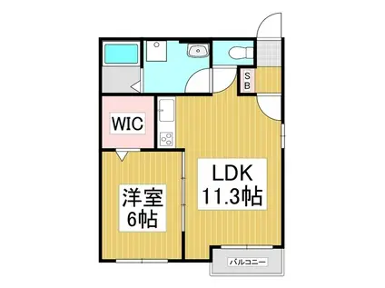 ベルリードマンション島内(1LDK/2階)の間取り写真