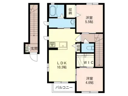 スクイムタウンG(2LDK/2階)の間取り写真