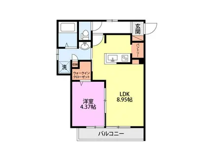 ミリアビタ宮本(1LDK/3階)の間取り写真