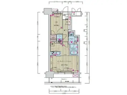 プレサンス名駅南ブリエ(1LDK/7階)の間取り写真