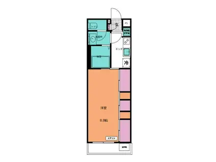 リブリ・ミライト(1K/1階)の間取り写真