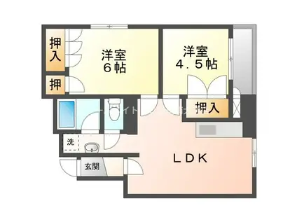 ユトリロ新川(2LDK/2階)の間取り写真