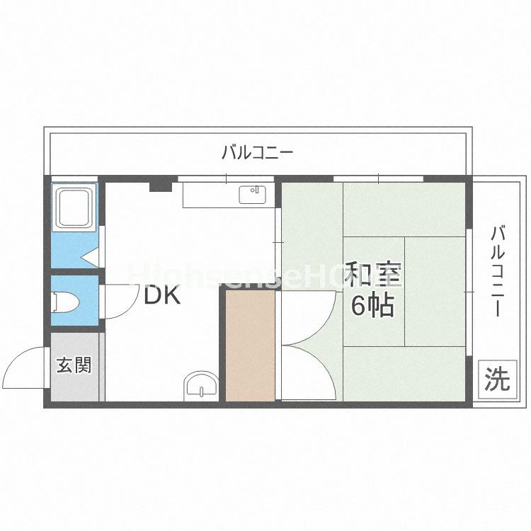 マンション都(1DK/3階)の間取り写真
