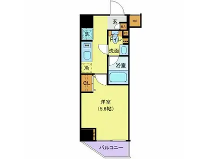 LOG桜木町CLASSIC(1K/5階)の間取り写真