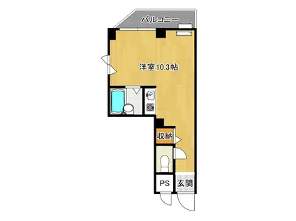 グリーンビル交野(1K/4階)の間取り写真