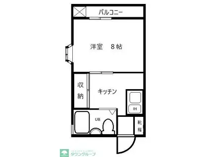 鴨川ビル(1K/2階)の間取り写真