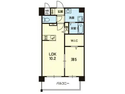 旭志川辺マンション(1LDK/5階)の間取り写真