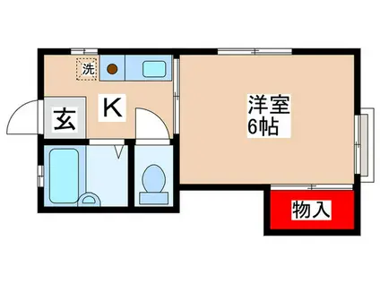 ツインハウス国立(1K/1階)の間取り写真