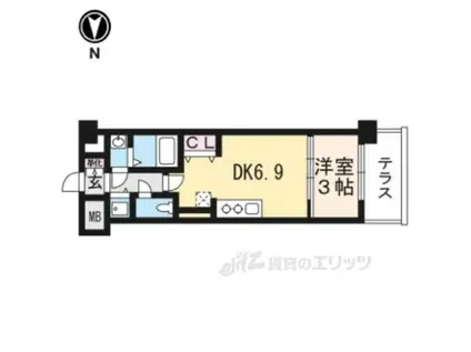 THEGARNETMILLENNIUMK(1DK/1階)の間取り写真