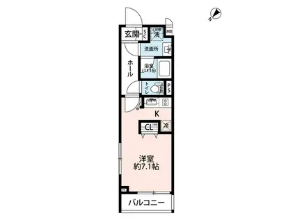 プレール・ドゥーク学芸大学II(ワンルーム/2階)の間取り写真