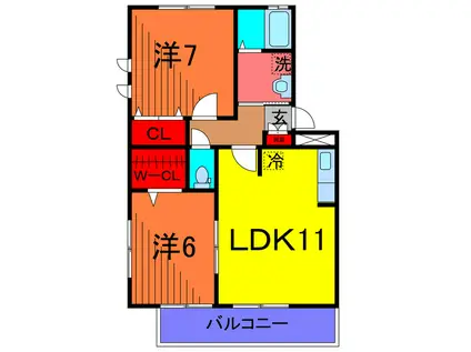 AM HEARTII(2LDK/2階)の間取り写真