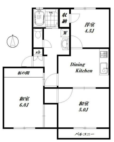 えふ・がーでん(3DK/2階)の間取り写真