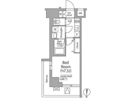 GRACIA PLACE OMORIMACHI(1K/4階)の間取り写真