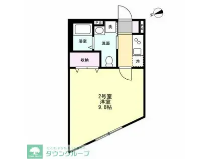 ベイルーム東小倉(1K/1階)の間取り写真