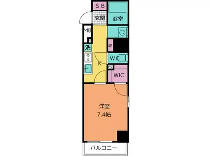 ラグゼナ上前津(1K/10階)の間取り写真