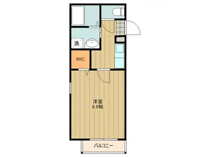 ミルプランタン(1K/2階)の間取り写真