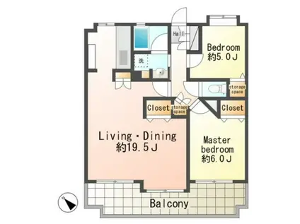フローレンス光町(2LDK/13階)の間取り写真
