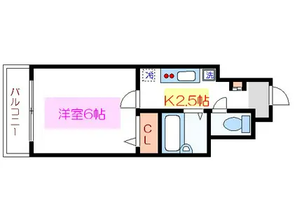 エムズフラット(1K/4階)の間取り写真