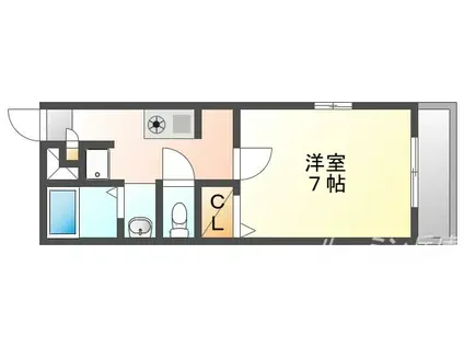 クイーンズコート(1K/3階)の間取り写真