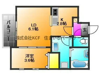 CHERIM西鉄久留米IV(1LDK/1階)の間取り写真