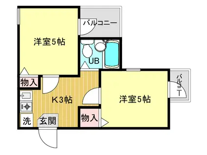 セレーノ門戸(2K/5階)の間取り写真