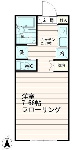 ハイムコーヤII(1K/1階)の間取り写真