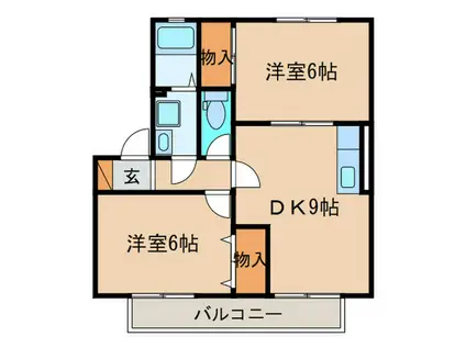 ボナール新城 A(2DK/2階)の間取り写真