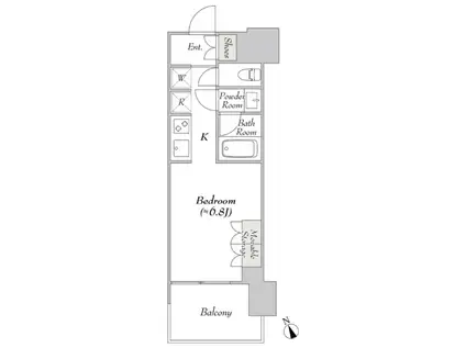 ウエリスアーバン水天宮前(ワンルーム/3階)の間取り写真