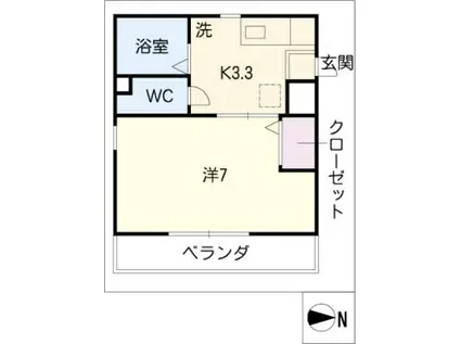 BLEU ROCHE 山手(1K/2階)の間取り写真