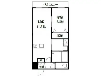 グラン・シャリオ阿佐ヶ谷(1LDK/2階)の間取り写真