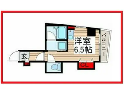 アパルトマンアンジョウ(ワンルーム/3階)の間取り写真