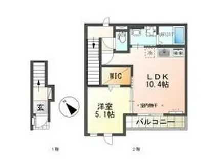 リオグランデ(1LDK/2階)の間取り写真