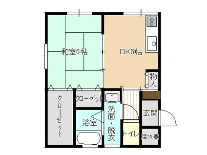 メゾン北角(1DK/2階)の間取り写真