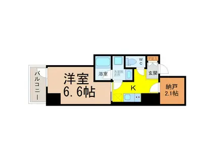 E-CITY大須(1SK/7階)の間取り写真