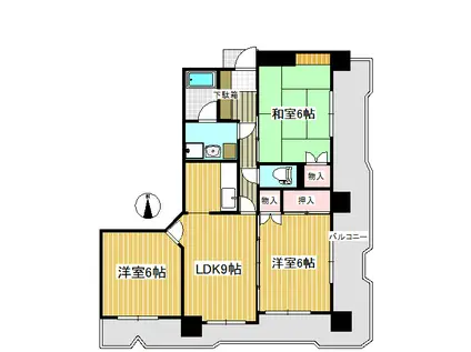 長町南424ビル(3LDK/2階)の間取り写真