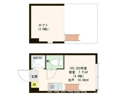 LAVISH赤羽(ワンルーム/1階)の間取り写真