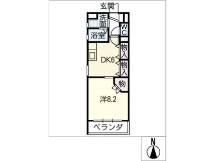 プランドール植田(1DK/3階)の間取り写真