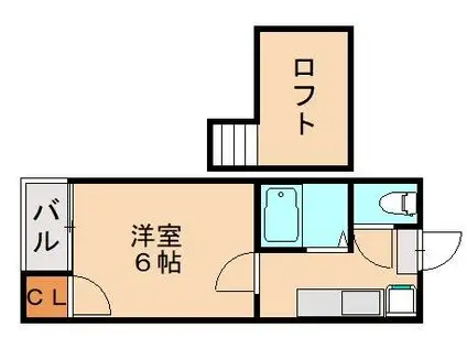 レールスター吉塚(1K/1階)の間取り写真