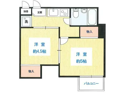 コートハウス中延(2K/1階)の間取り写真