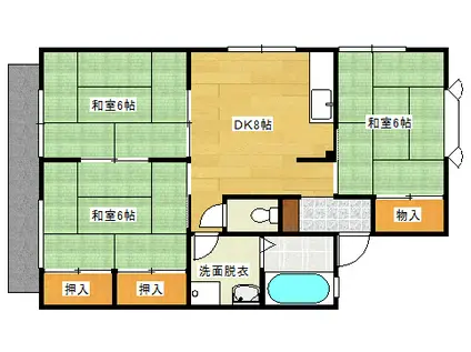 ファミール草津 A棟(3DK/2階)の間取り写真