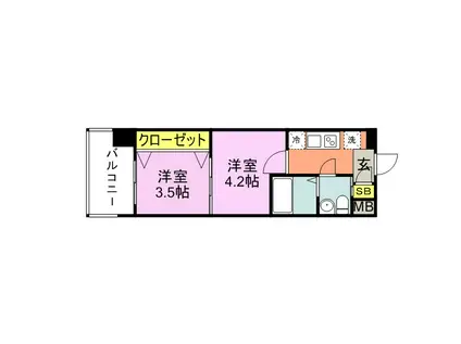 V-TOWER NO60(2K/6階)の間取り写真