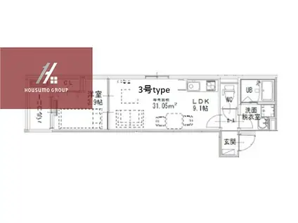 D PORTA HABITATION(1LDK/1階)の間取り写真